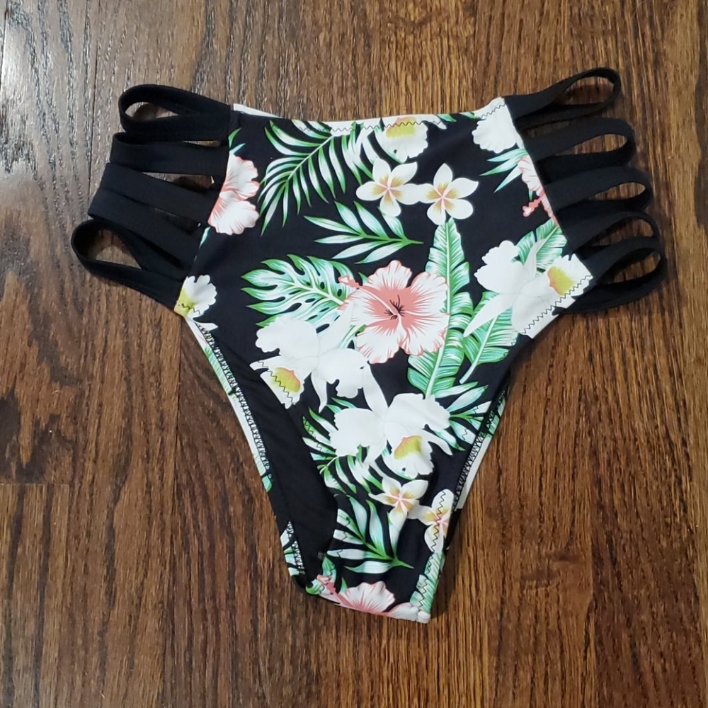 Cupshe high waisted tropical bikini bottoms